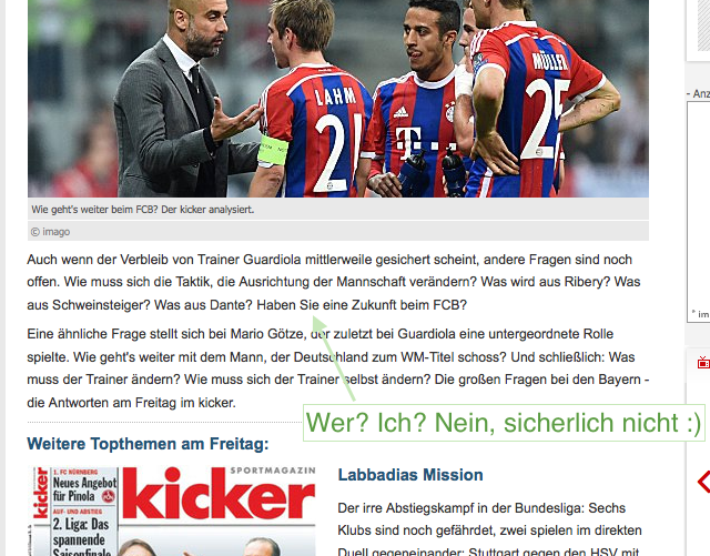 Quelle: kicker.de - FC Bayern: Das Aus und die Folgen